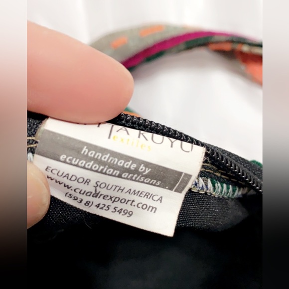 Authentic Handmade Ecuadorian Cross-body Bucket Bag… 13” x 12” - Picture 3 of 10